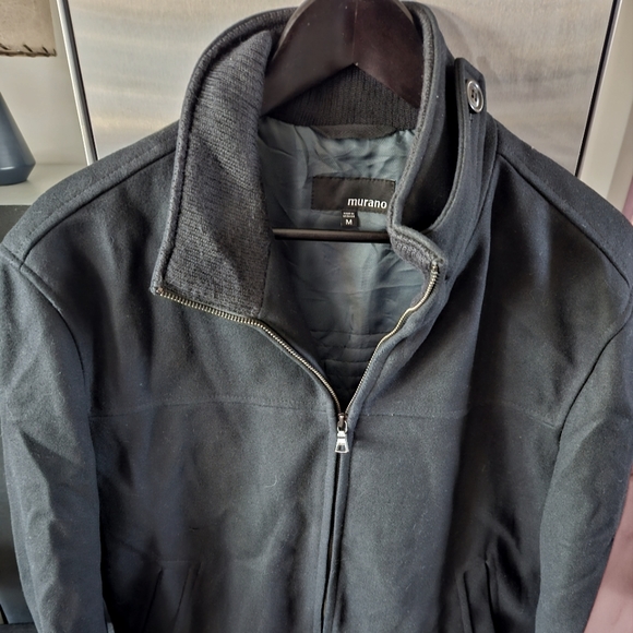 Mens Murano Coat Dark Navy Blue size Medium 70% wool, 10% cashmere - Picture 3 of 8